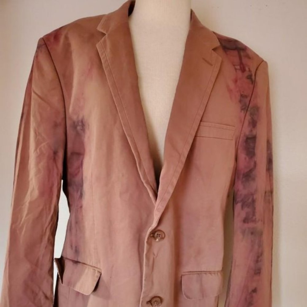 Cotton Blazer sports Coat jacket dyed brown khaki black gray red purple 2X 44 46
